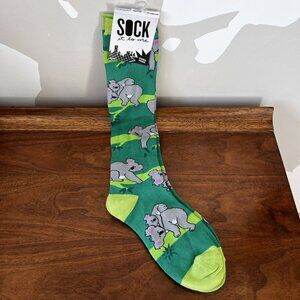 NWT Sock It To Me Men's "Koala Love" Knee-High Socks Green Bears Animal Gift